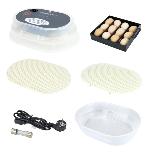 Mini incubadora automática de huevos, máquina de incubación de 12 huevos para pollo, pato, codorniz